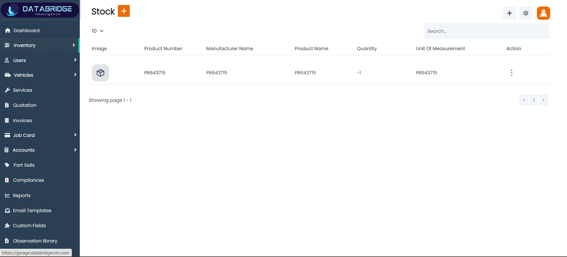 Dashboard & Inventory Image